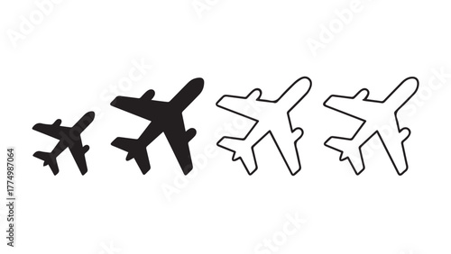 Modern airplane flying through the sky vector illustration