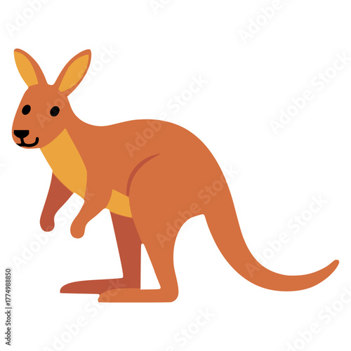 Beautiful kangaroo marsupial animal flat color vector illustration template design