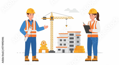 construction workers at work