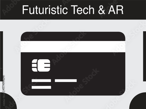Futuristic credit card digital payment icon