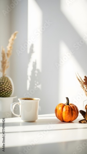 Thanksgiving Table Manner Day Meme Cozy Autumn Aesthetic with Pumpkin and Coffee, Turkey Funny