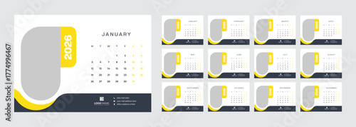 2026 desk calendar, office desk calendar printable desk calendar template design