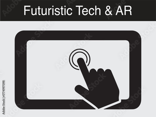 Futuristic touchscreen interface digital interaction technology concept Vector illustration