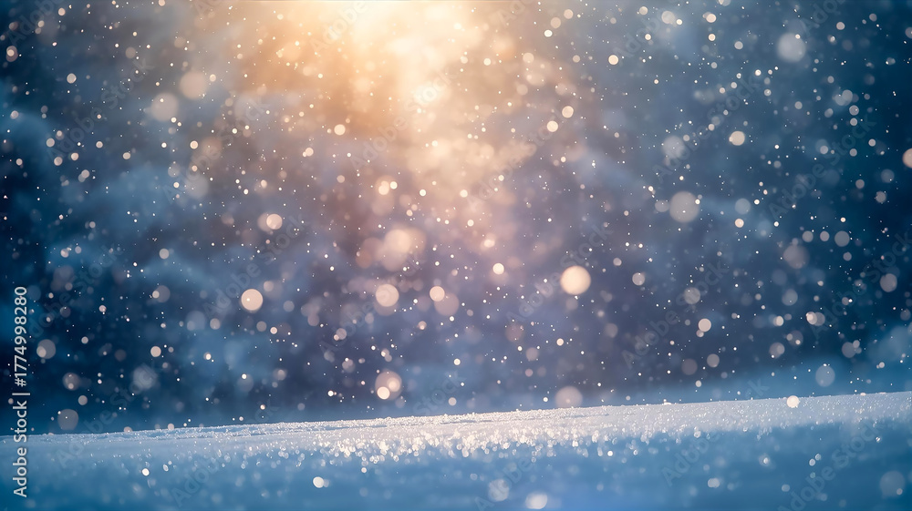 Obraz premium 淡い光と雪の壁紙