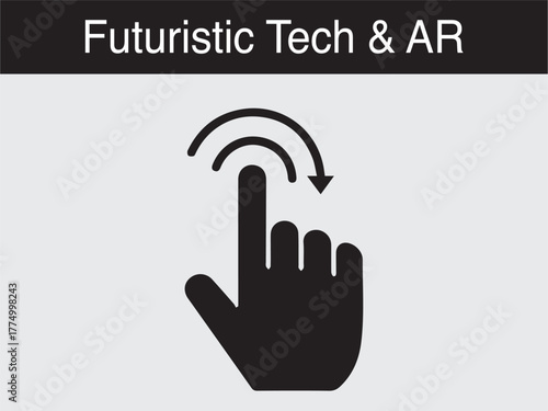 futuristic AR swipe gesture interface Vector illustration