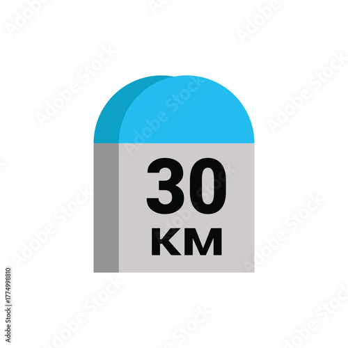 destination mile 30 km stone small stone landmark the roadside road side distance detail
