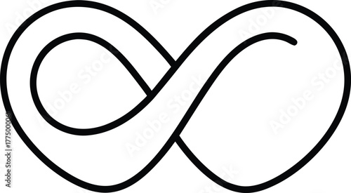 Infinity and Heart Symbols Line Art with Transparent Background