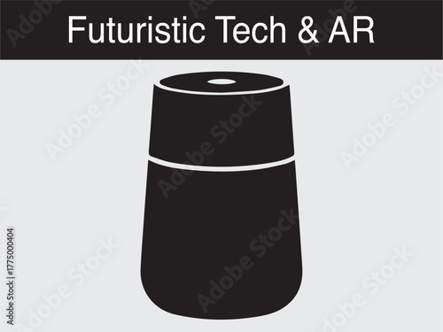 futuristic AR smart speaker assistant Vector illustration
