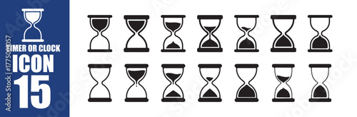 Hourglass Timer Icon Set. Sand watch icon set . Hourglass symbol. Vector Illustration