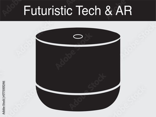 futuristic AR smart speaker voice assistant Vector illustration