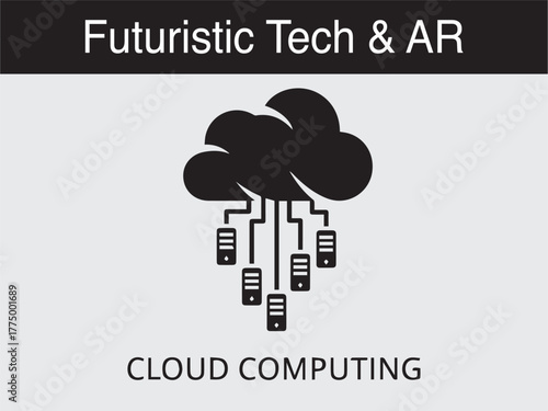futuristic AR cloud computing servers tech Vector illustration