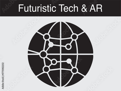 futuristic AR global network connectivity tech Vector illustration