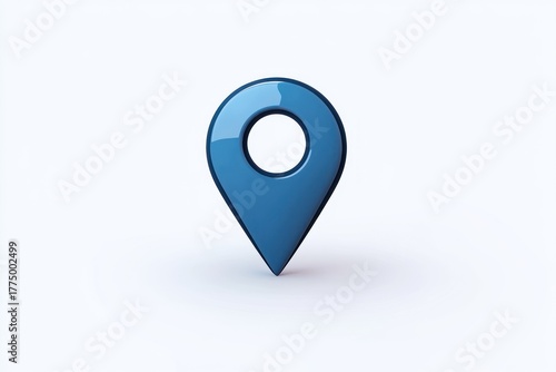 Glossy blue 3D location pin on a white background symbolizing navigation and geolocation Free Download Glossy blue 3D location pin on a white background symbolizing navigation and geolocation - GFXLoad