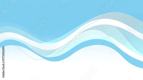 Wallpaper Mural Flowing Minimalist Abstract Background in Light Blue and White
 Torontodigital.ca