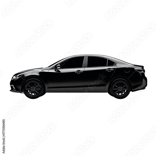 Sleek Black Sedan Car