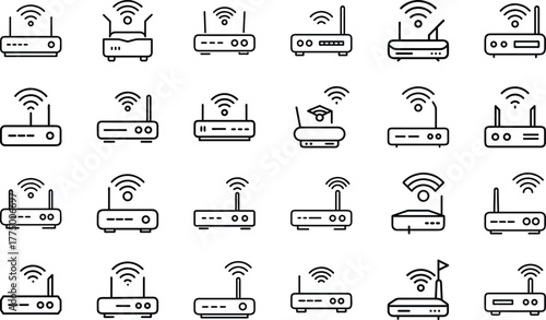 School and Science Education Line Icon Set – Modern STEM, Laboratory, E-learning, and Academic Tools Outline Vector Pack for Teachers, Students, and Online Course Illustrations