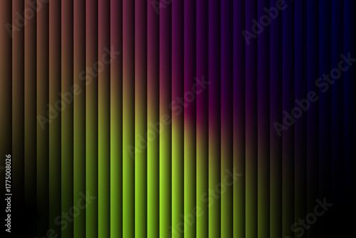 Abstract Vertical Stripes Gradient Yellow Green Purple Dark Background
