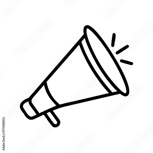 Megaphone symbol illustration conveying announcement and attention