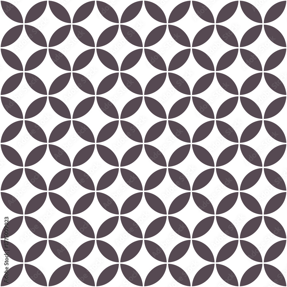 Fototapeta premium Seamless Geometric Pattern of Interlocking Dark Gray Circles on a White Background Simple Abstract Repetitive Design