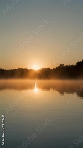 Wallpaper Mural Perfect Reflection: Still Lake Surface Sunrise Timelapse Torontodigital.ca