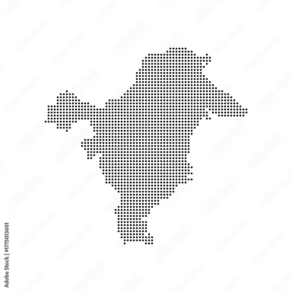 Obraz premium east kalimantan dotted halftone map. kalimantan map of indonesia