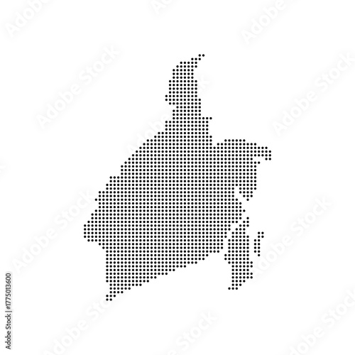 south kalimantan dotted halftone map. kalimantan map of indonesia