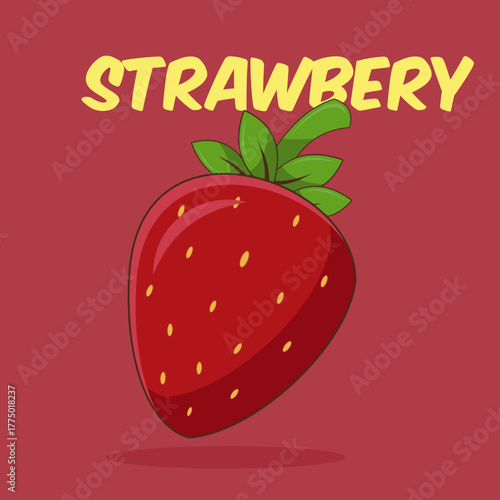 Strawberry icon, cartoon stra...