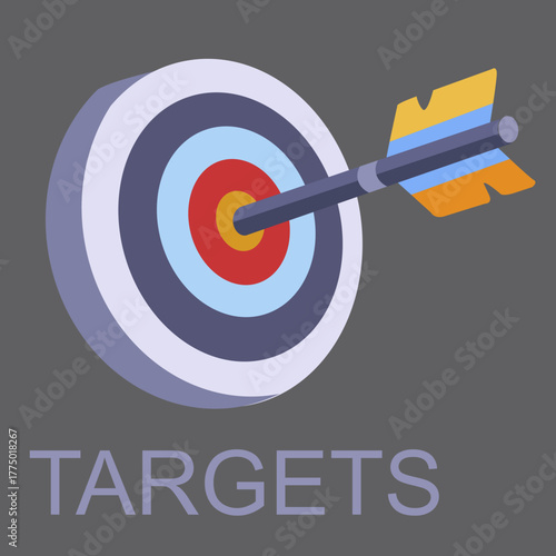Target with the arrow in the ...