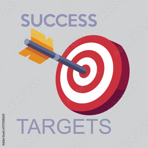 Target with arrow in the midd...