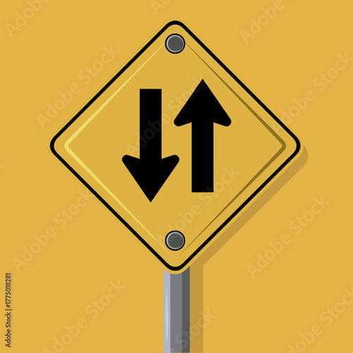 Two way traffic sign, vector ...