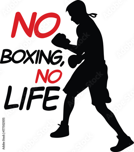 Boxing Fighter No Life Silhouette Design