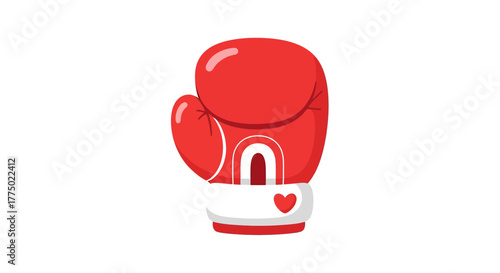 Vibrant boxing glove illustration featuring a heart, symbolizing affection or powerful love
