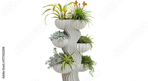 Vertical Tiered Planter Tower Display for Modern Balcony Garden Decor and Home Staging