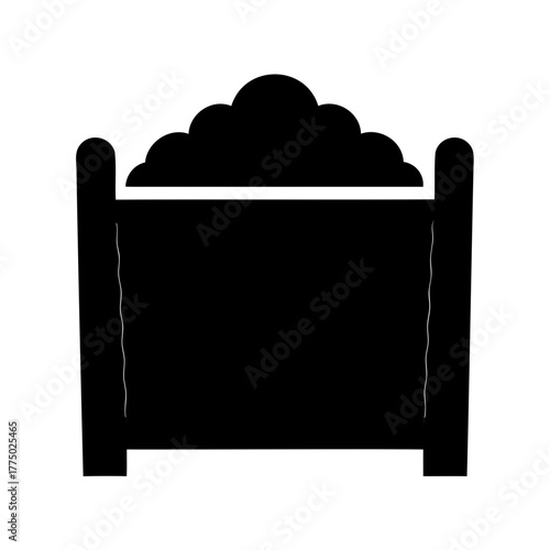 Elegant Black Bed Silhouette with Ornate Headboard for Nursery Decor Design