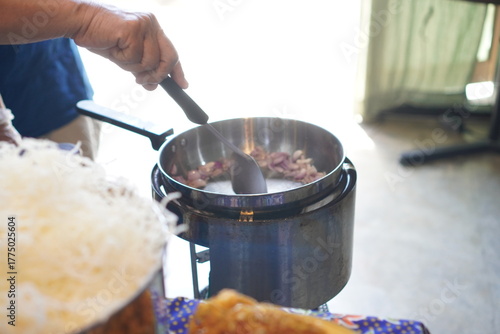 cooking in pan