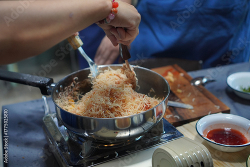 cooking in pan