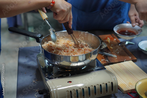 cooking in pan