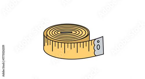 Stylized measuring tape illustration for precise measurements and design projects