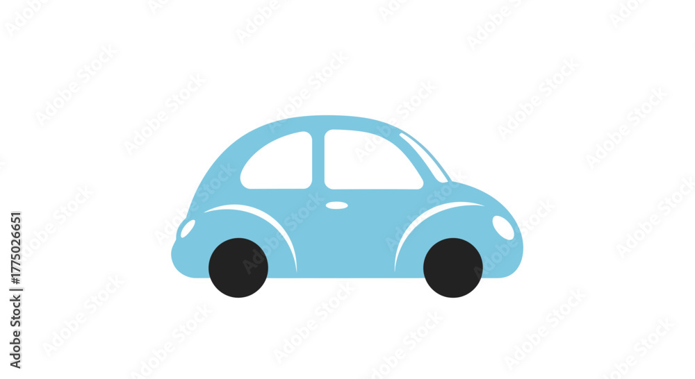 Fototapeta premium Stylized azure automotive illustration exhibiting a playful and charming aesthetic