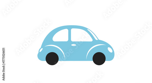 Stylized azure automotive illustration exhibiting a playful and charming aesthetic