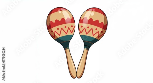 colorful maracas musical instruments on white clip art preview