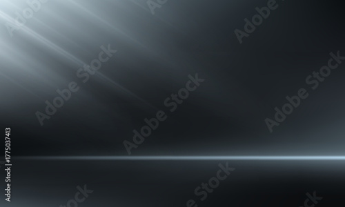 Empty stage glowing light on black background space for selling products on the website. Empty room with spotlight effect. Vector illustration