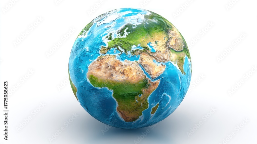 Fototapeta premium A globe with a map of Europe and Africa on it.