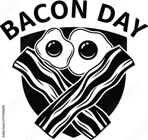 Celebrate bacon day with a delicious breakfast featuring crispy bacon and sunnysideup eggs