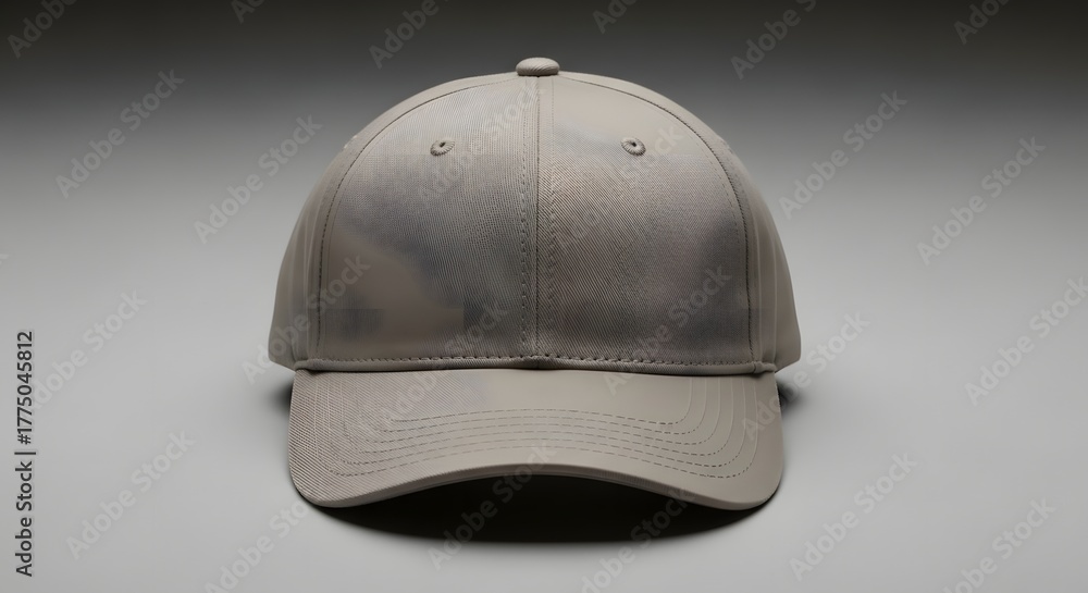 Obraz premium Minimalist Baseball Cap Mockup Front View on Gray Background