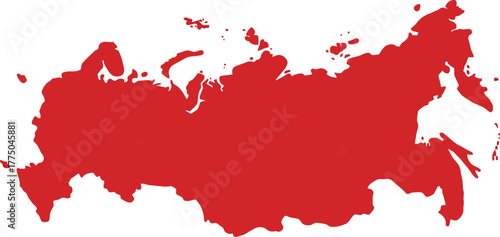 Russia map silhouette red vector abstract patriotism geography travel tourism vector