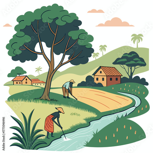 landscape with trees