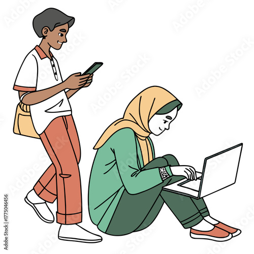 girl with laptop