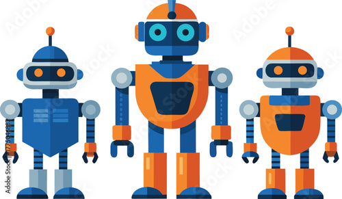 Cool robots team up for fun adventures, futuristic tech toys ready to inspire creativity and imagination in exciting science fiction stories