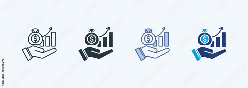 Fototapeta premium Revenue Icon Multiple Style
